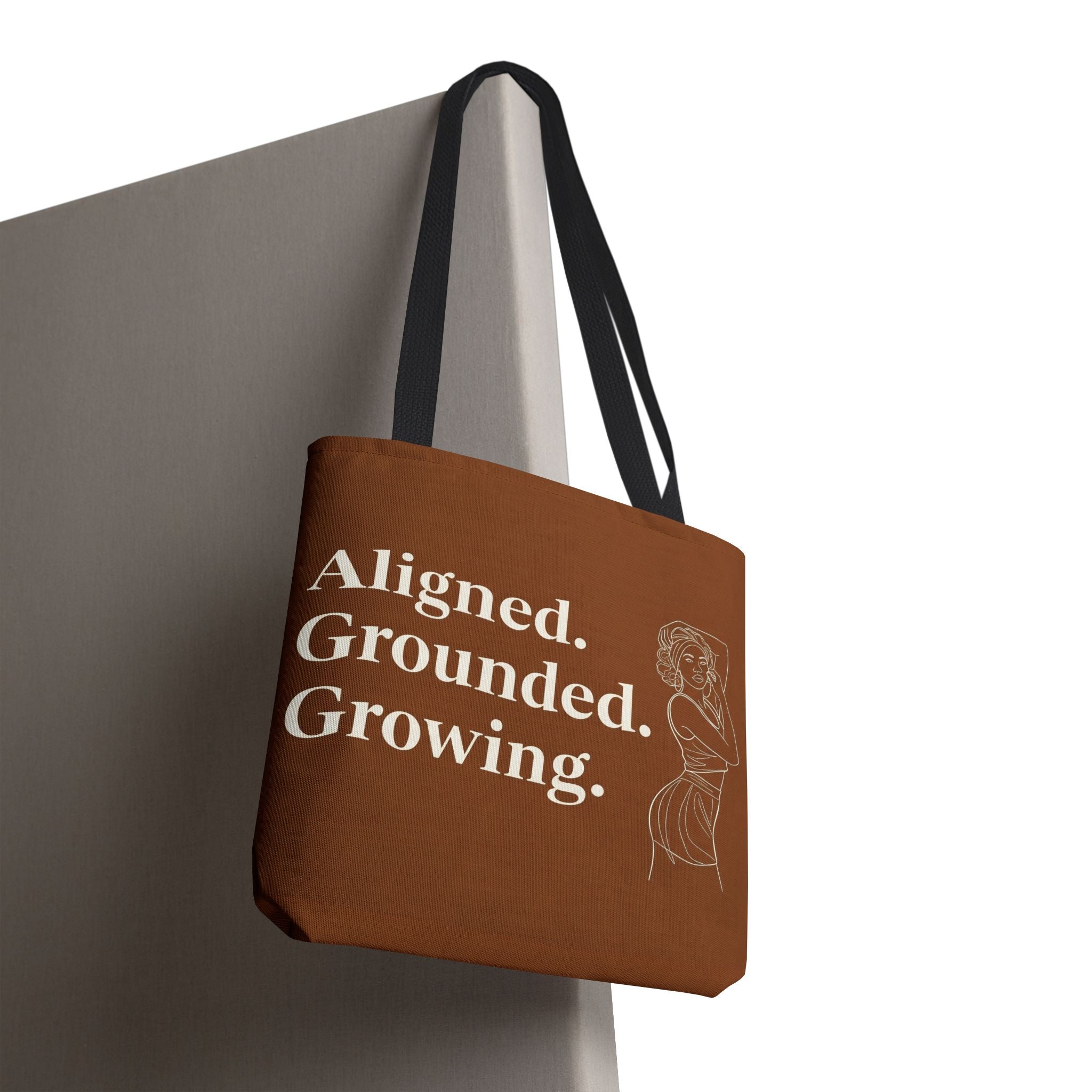 Aligned. Grounded. Growing. – Affirmation Tote Bag