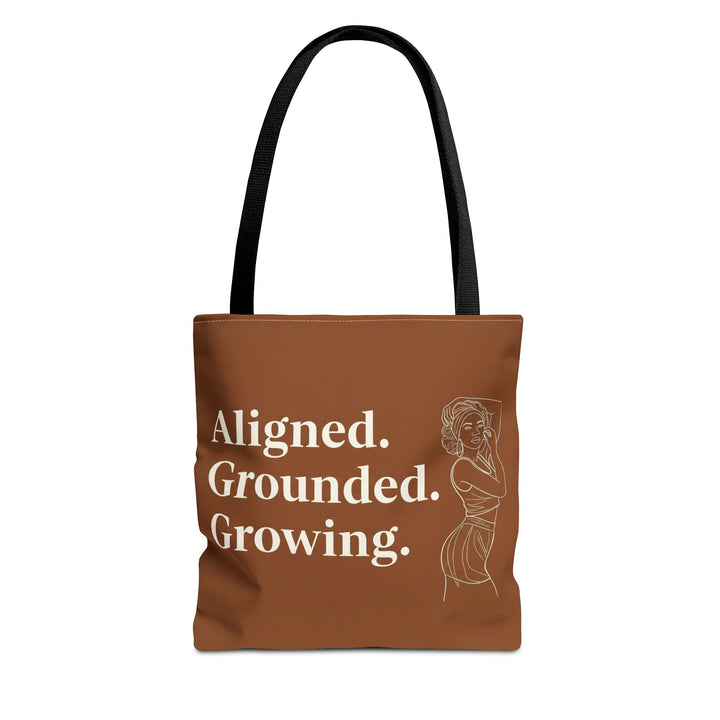 Aligned. Grounded. Growing. – Affirmation Tote Bag