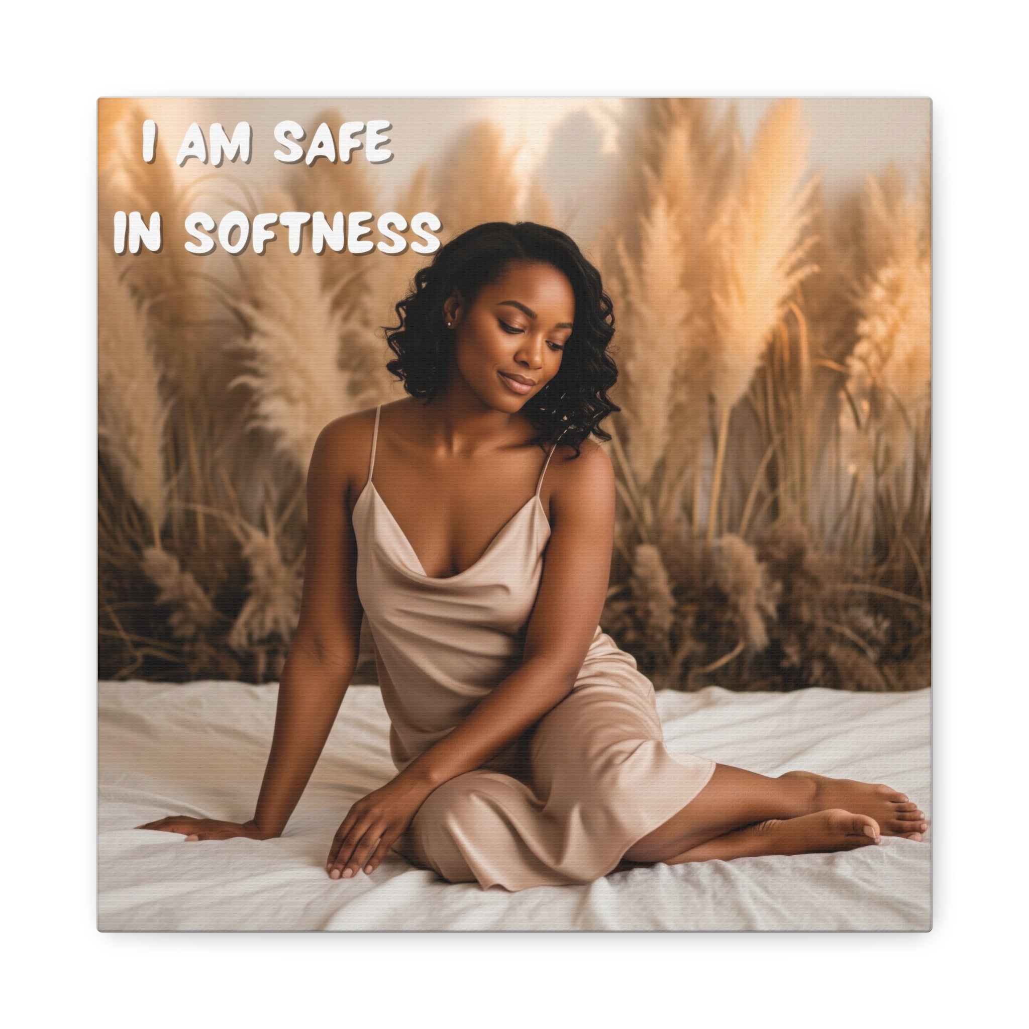 I Am Safe in Softness Wall Art for Black Women | The Soft Reign

