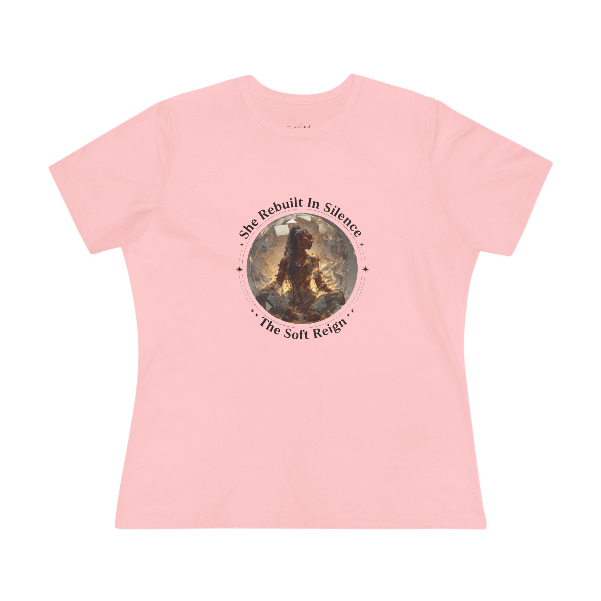 She Rebuilt in Silence Graphic T-Shirt – Relaxed Fit & Women’s Fit