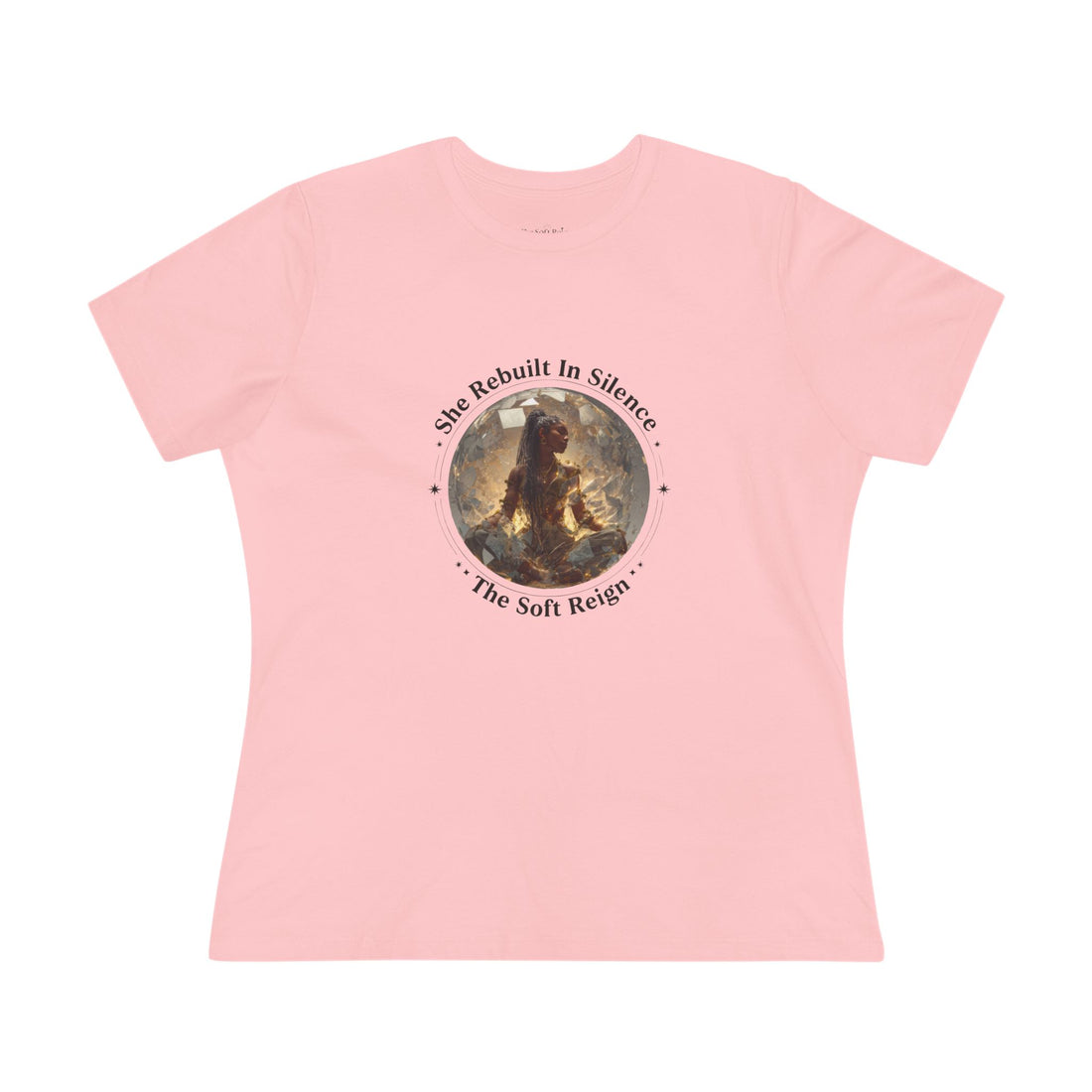 She Rebuilt in Silence Graphic T-Shirt – Relaxed Fit & Women’s Fit